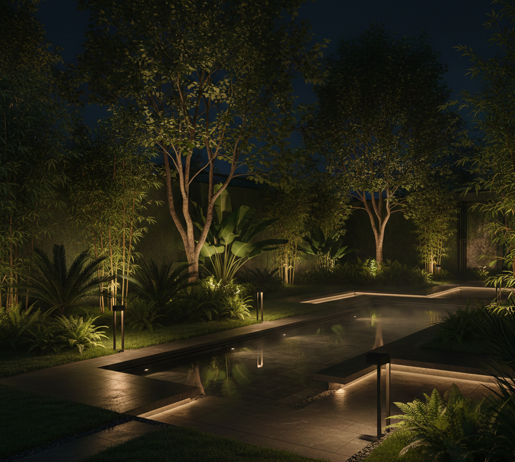 انارة الحدائق المنزلية